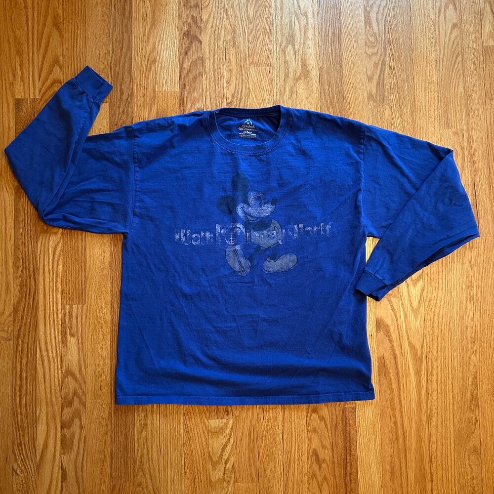 Blue Walt Disney World Long Sleeve Shirt- Disneyland